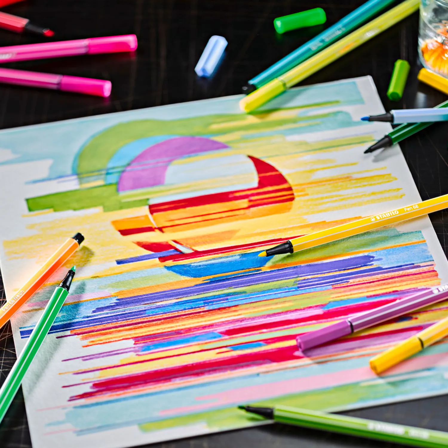 Stabilo Pen 68 - Viltstift - Metalen Doos Met 20 Stuks