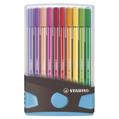 Pen 68 - Viltstift - ColorParade - Set 20 Stuks- Antraciet/Lichtblauw-Stabilo Outlet