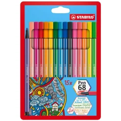 Stabilo Pen 68 - Viltstift - Set Met 15 Stuks