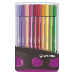 Stabilo Pen 68 - Viltstift - ColorParade - Set 20 Stuks- Antraciet/Roze New