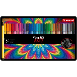 Pen 68 - Viltstift - Metalen Doos Met 30 Stuks-Stabilo Clearance