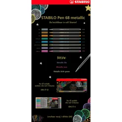 Pen 68 Metallic -  Viltstift - Metalen Set Met 8 Stuks>Stabilo Best