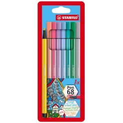 Pen 68 Pastel - Viltstift - Set Met 6 Stuks>Stabilo Discount