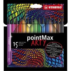 pointMax - Hardtip Fineliner - ARTY - Set 15 Stuks-Stabilo Clearance
