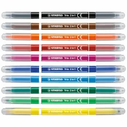 Stabilo Trio 2 in 1 - Viltstift En Fineliner In Een - Set 10 Stuks Discount