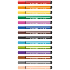 Trio Scribbi - Viltstift Met Meeverende Punt - Set 14 St.-Stabilo Best