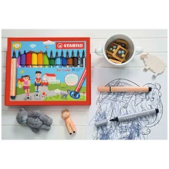 Trio Scribbi - Viltstift Met Meeverende Punt - Set 14 St.-Stabilo Best