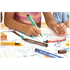 Stabilo Trio Scribbi - Viltstift Met Meeverende Punt - Rood Hot