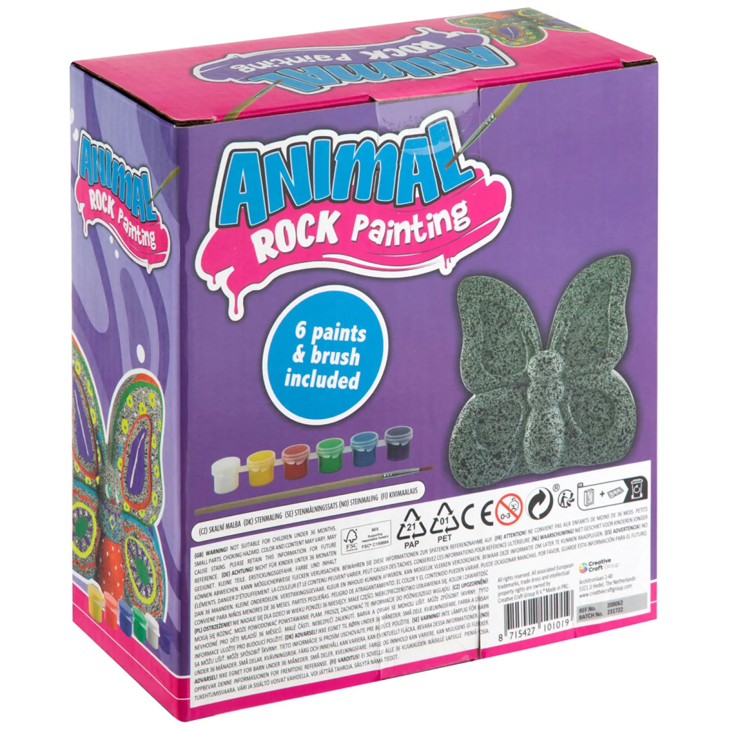 Stenen Schilderen Vlinder Verfset, 8dlg.>Creative Craft Group Outlet