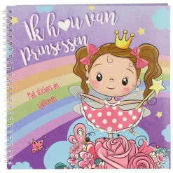 Mondikaarten Sticker- en Sjablonenboek Ik hou van Prinsessen