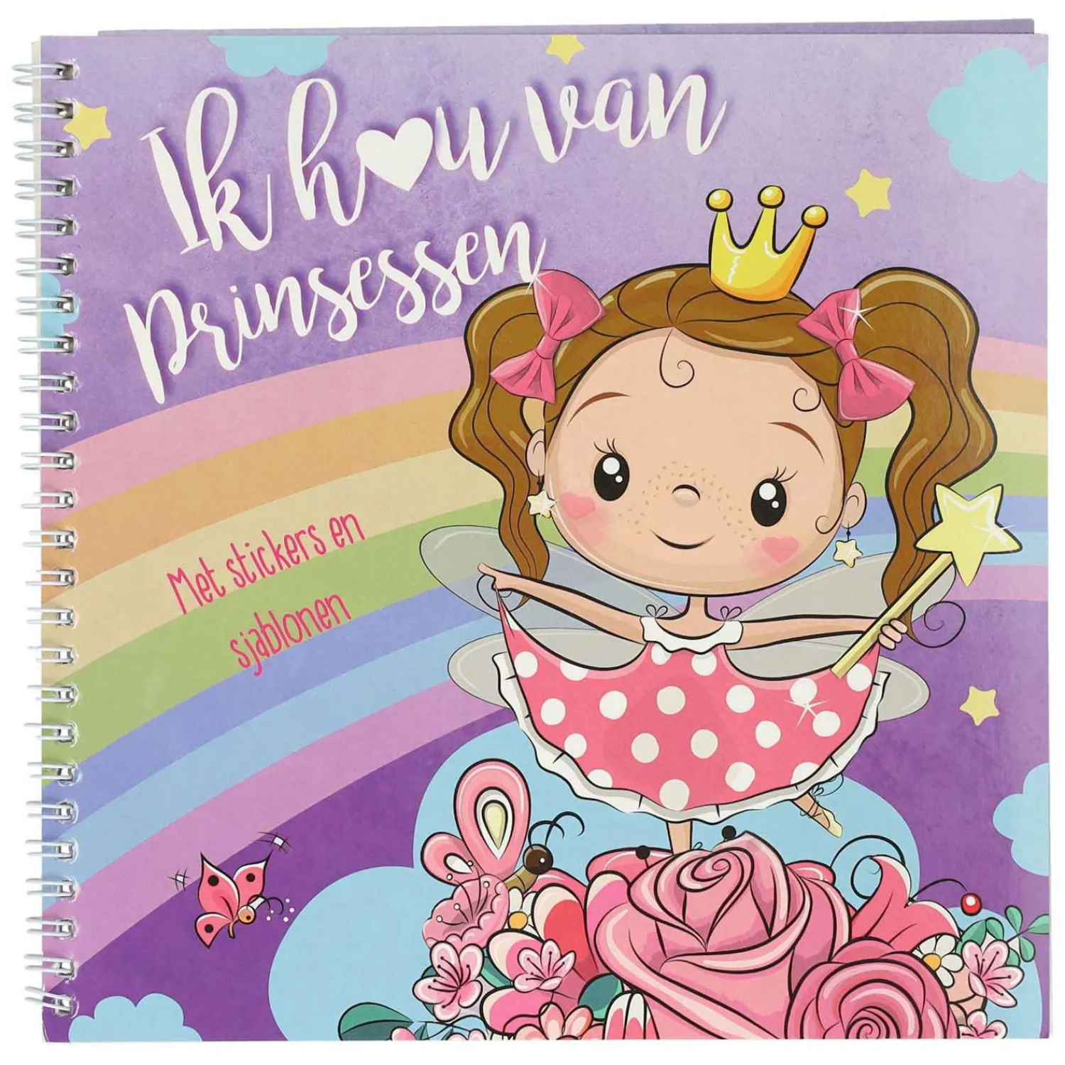 Mondikaarten Sticker- en Sjablonenboek Ik hou van Prinsessen
