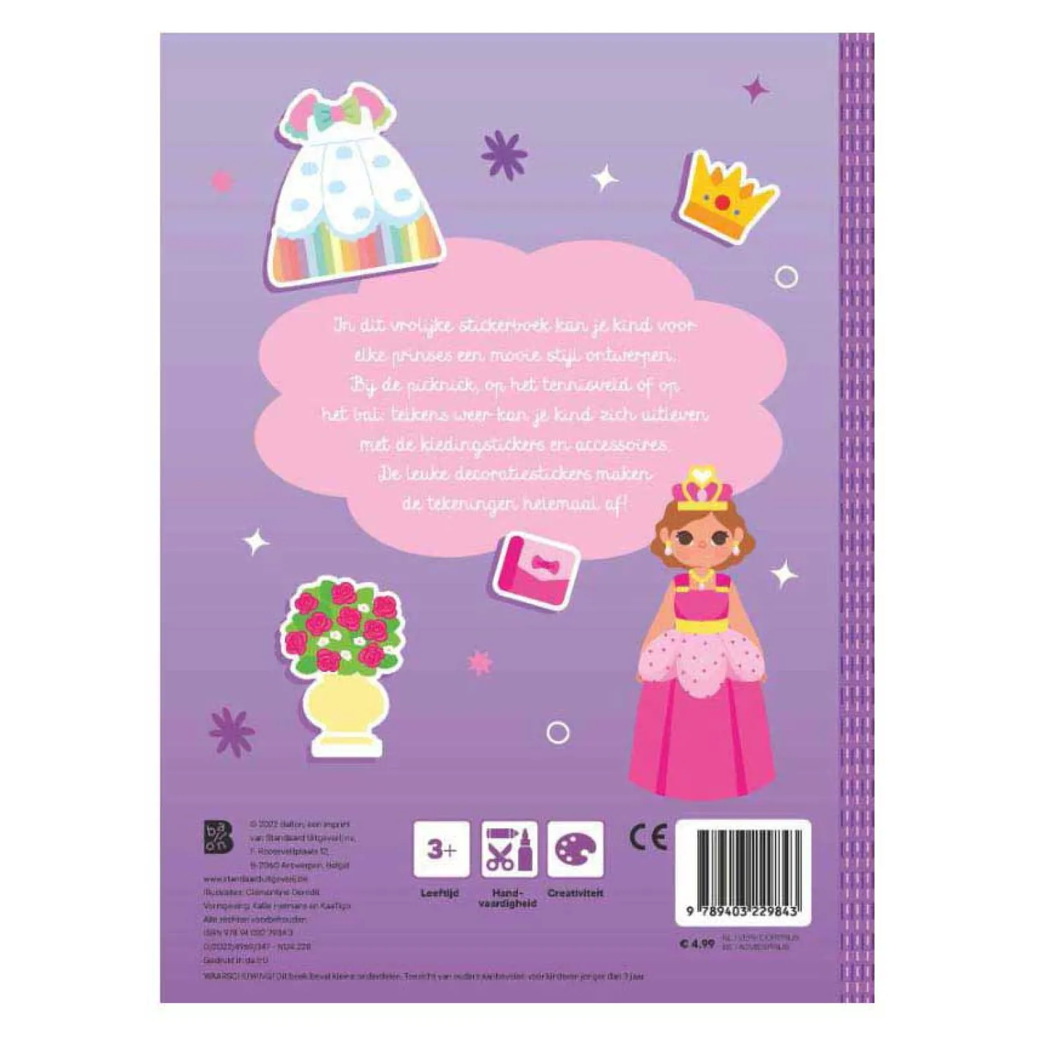 Standaard Uitgeverij Stickerboek Fashionistas Junior Prinsessen - 150 Stickers Best