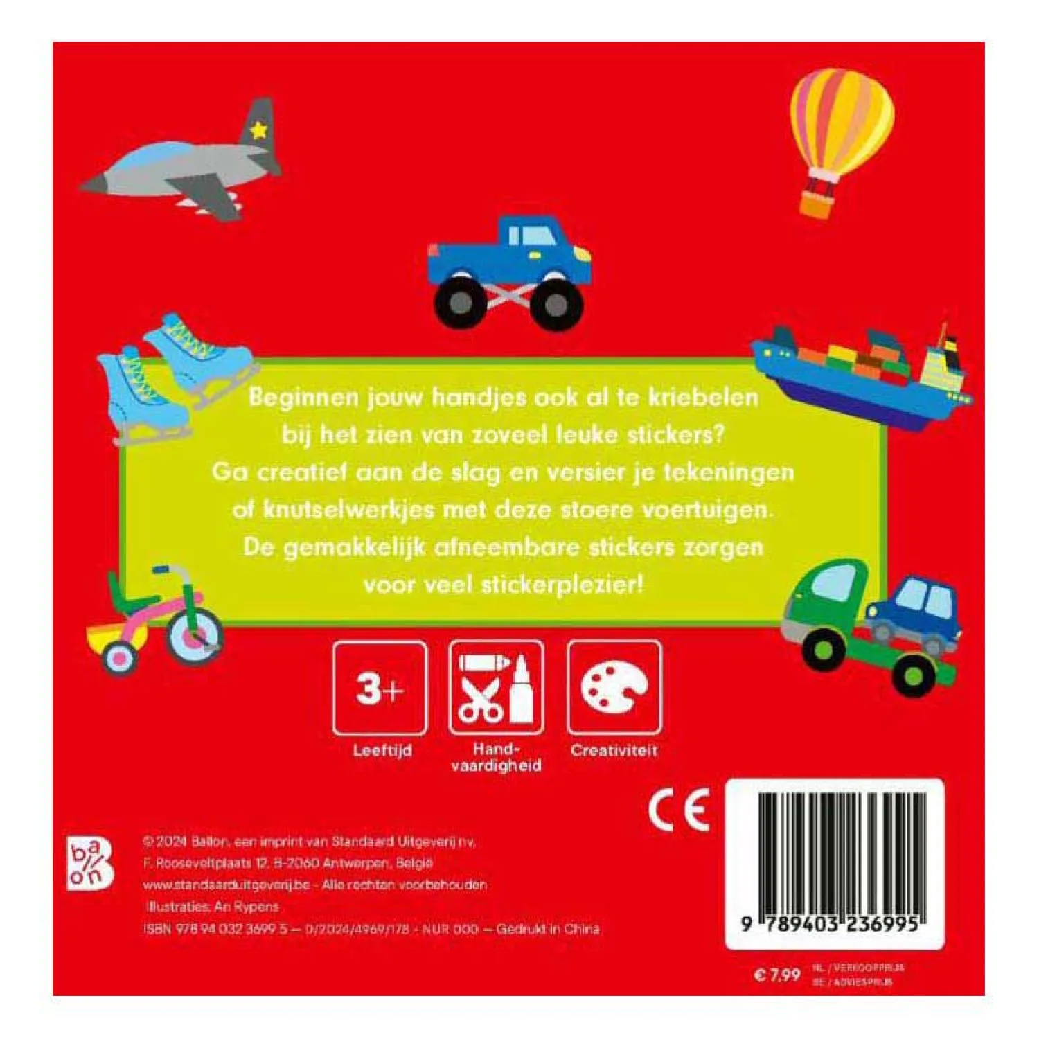 Stickerboek Sticker Fun -Voertuigen 200 stickers 3-4 jaar>Standaard Uitgeverij Online