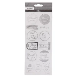 Stickers Zilver Thank You, 1 Vel-Creativ Company Clearance