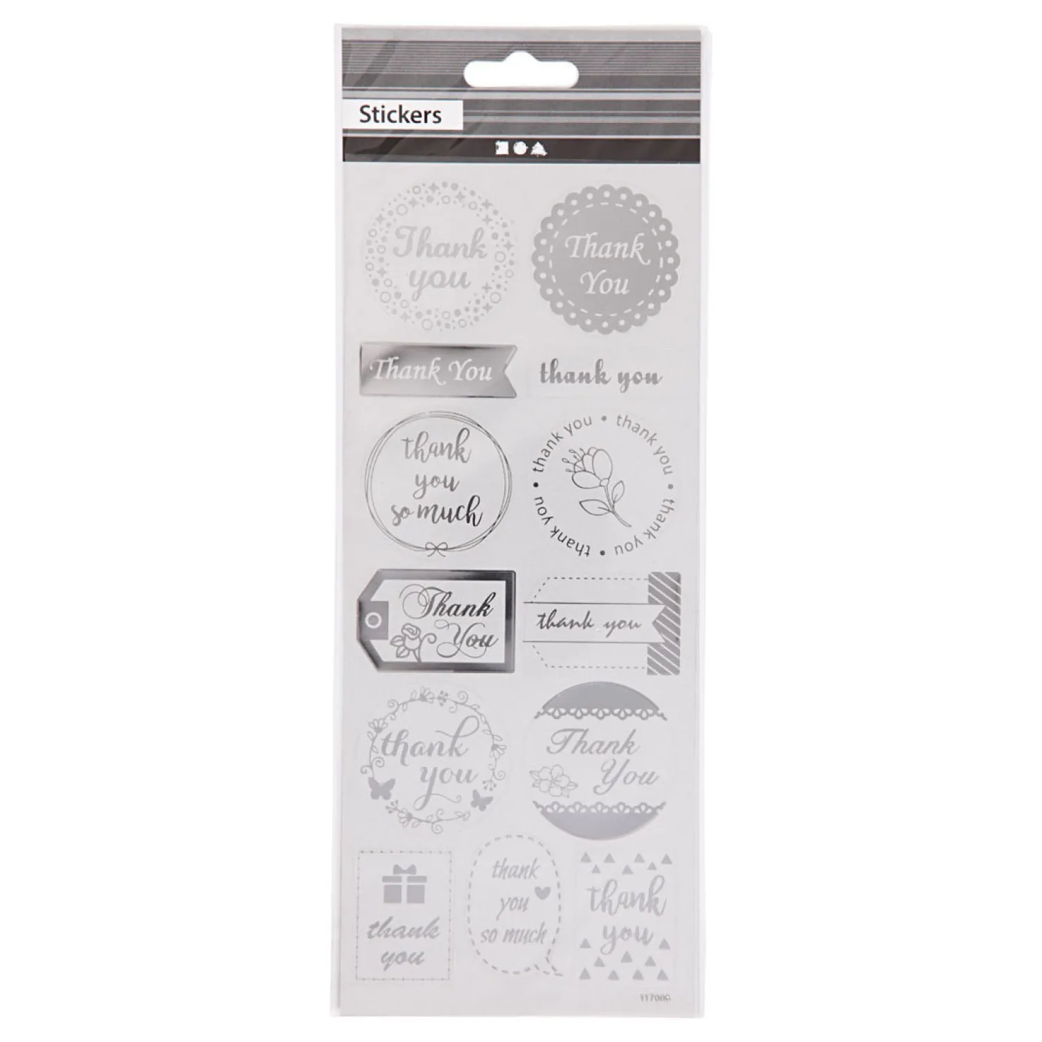 Stickers Zilver Thank You, 1 Vel-Creativ Company Clearance