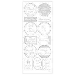 Stickers Zilver Thank You, 1 Vel-Creativ Company Clearance