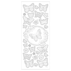 Stickers Zilver Vlinders, 1 Vel-Creativ Company Outlet
