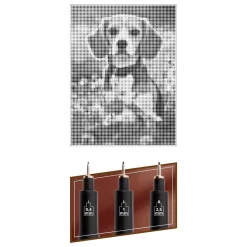 Creative Craft Group Stippenkunst op Doek Hond - 40 x 30 cm - incl. Fineliners Hot