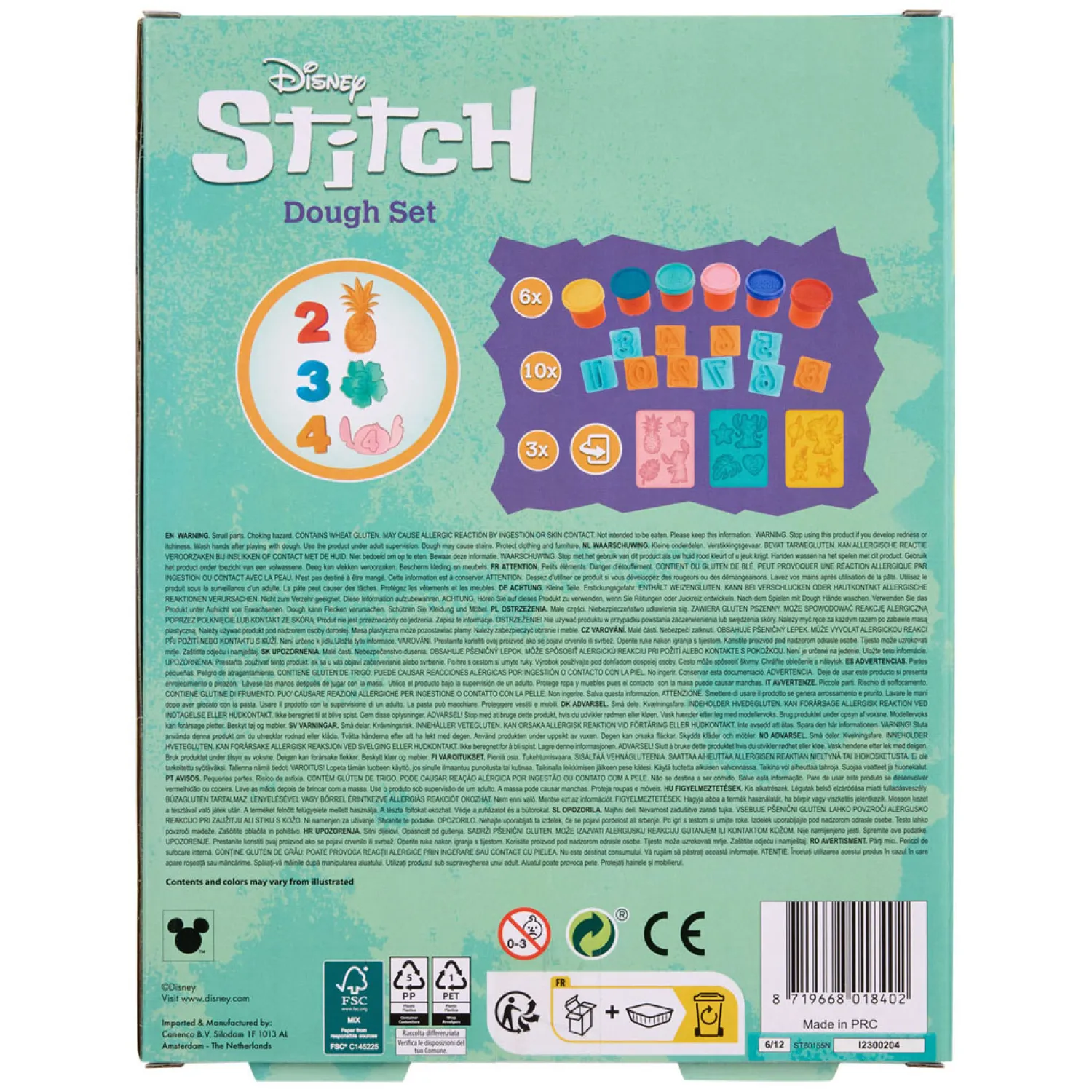 Canenco Stitch Kleiset met Cijfers - 6 Kleipotjes Outlet