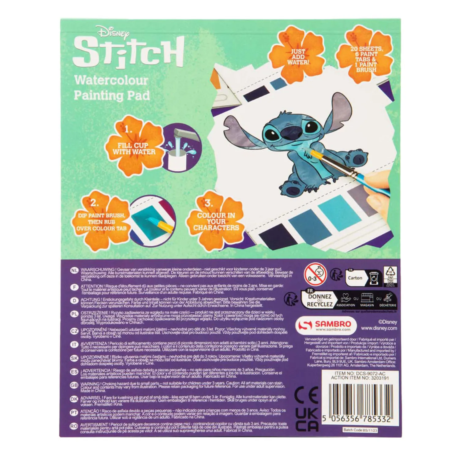 Sambro Stitch Kleuren met Water Kleurblok, 27dlg. Best