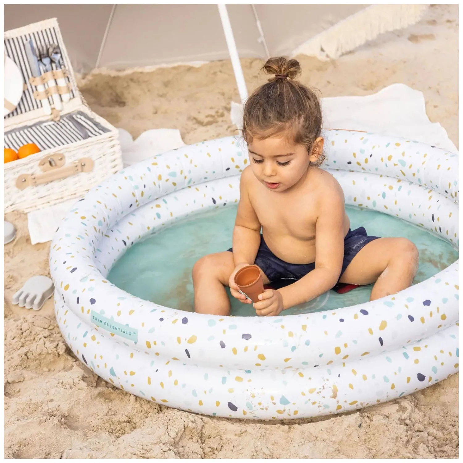 Baby Zwembad Terrazzo Wit, 100cm>Swim Essentials