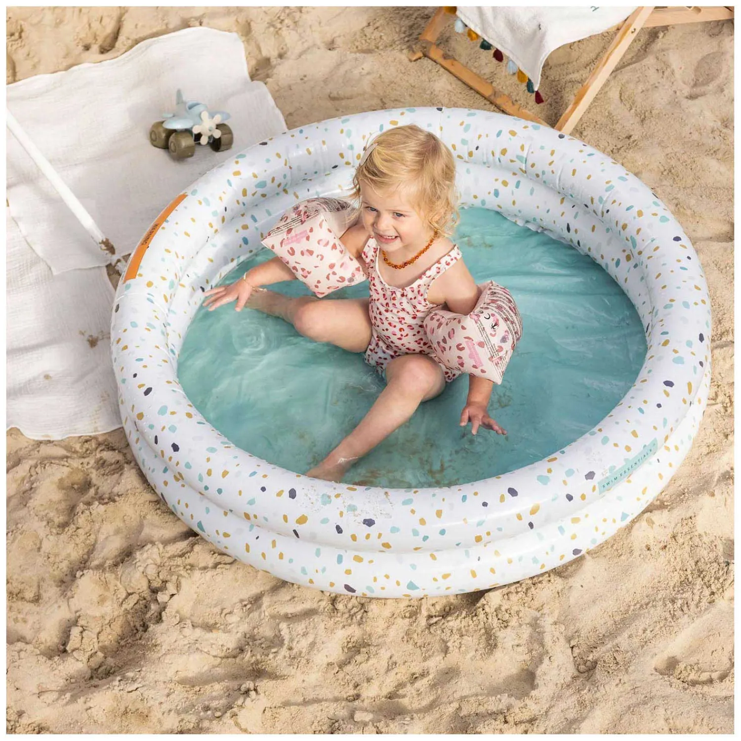 Baby Zwembad Terrazzo Wit, 100cm>Swim Essentials
