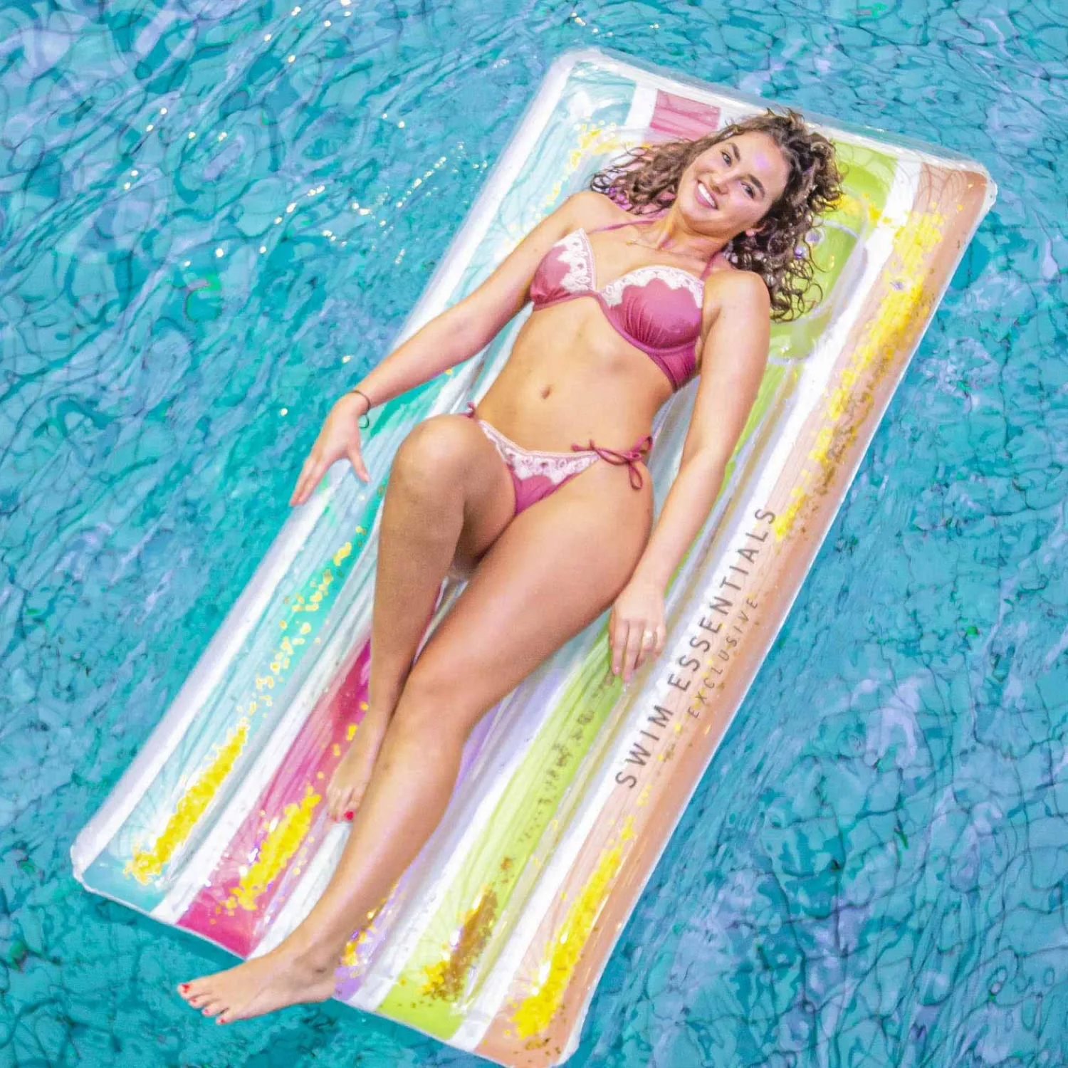 Swim Essentials Luxe Luchtbed Regenboog Outlet