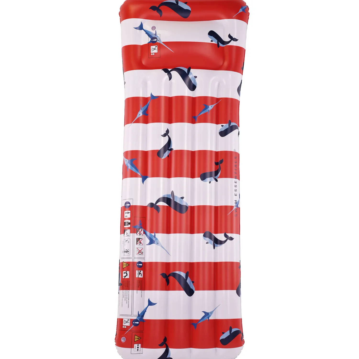 Luxe Luchtbed Rood-Wit Walvis-Swim Essentials Hot