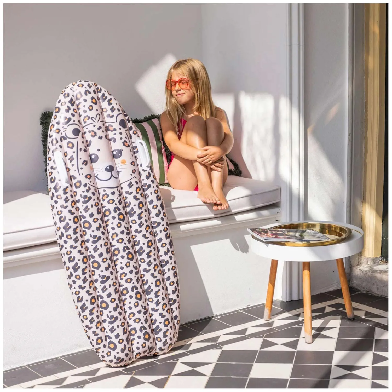 Opblaasbaar Surfboard Beige Panterprint>Swim Essentials New