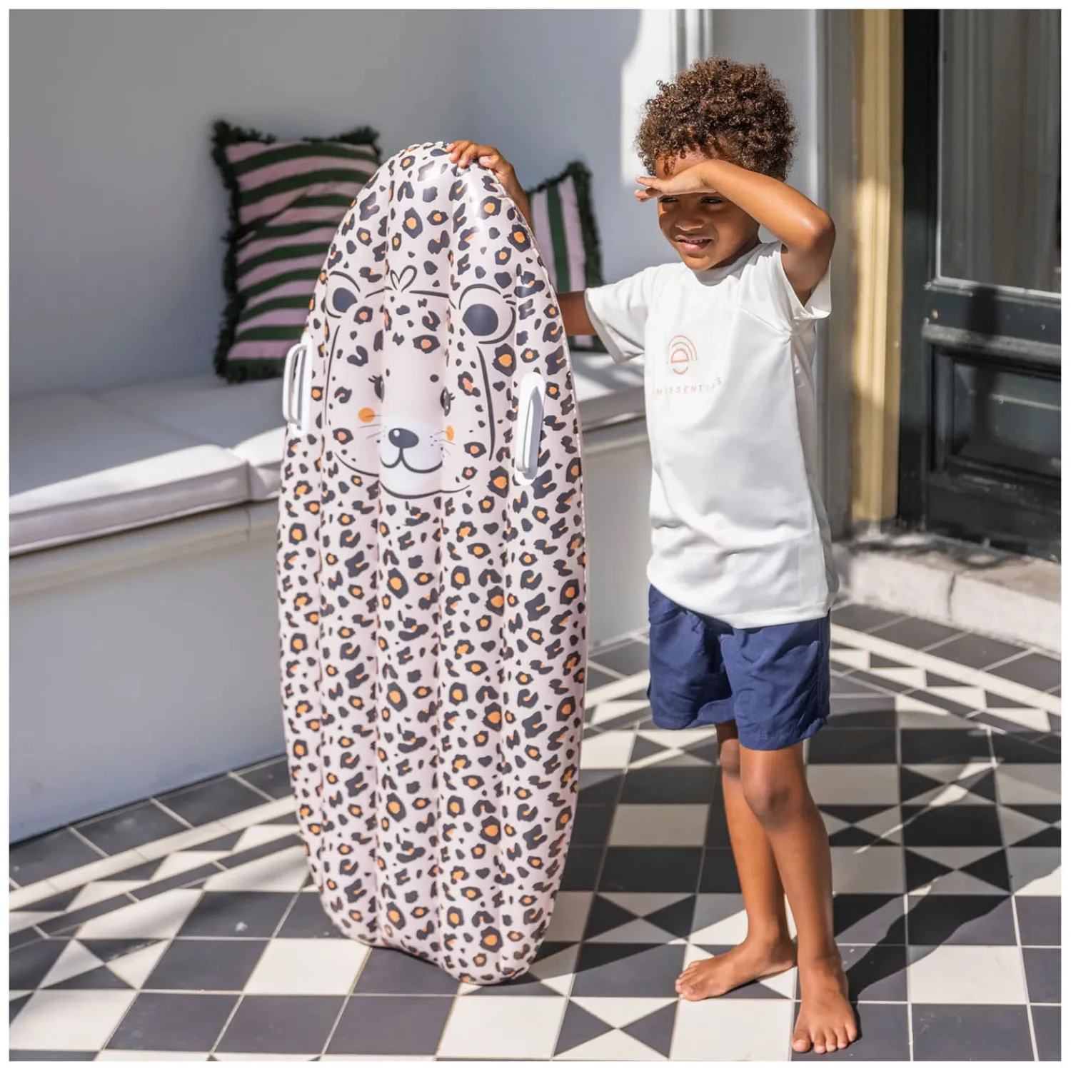 Opblaasbaar Surfboard Beige Panterprint>Swim Essentials New