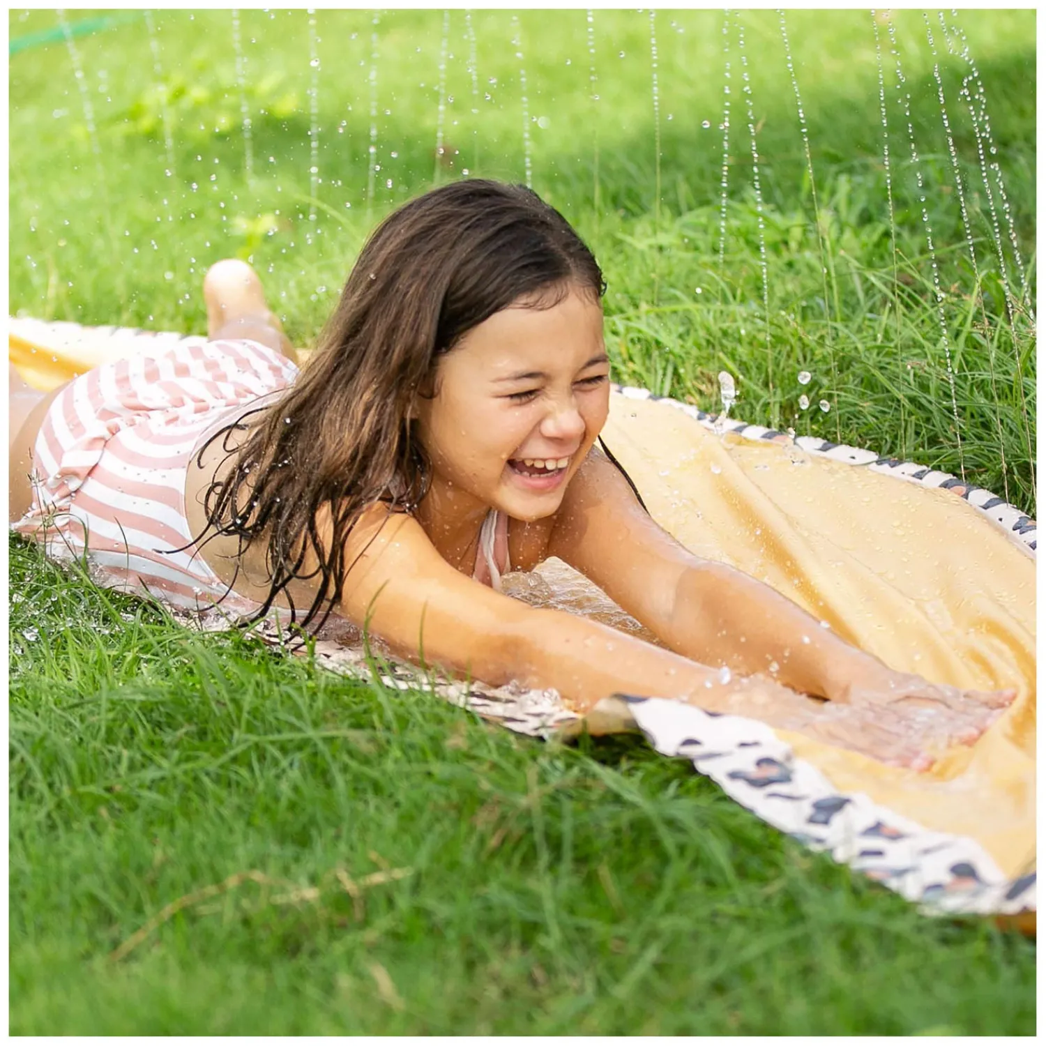 Opblaasbare Waterglijbaan Beige Panterprint-Swim Essentials Clearance