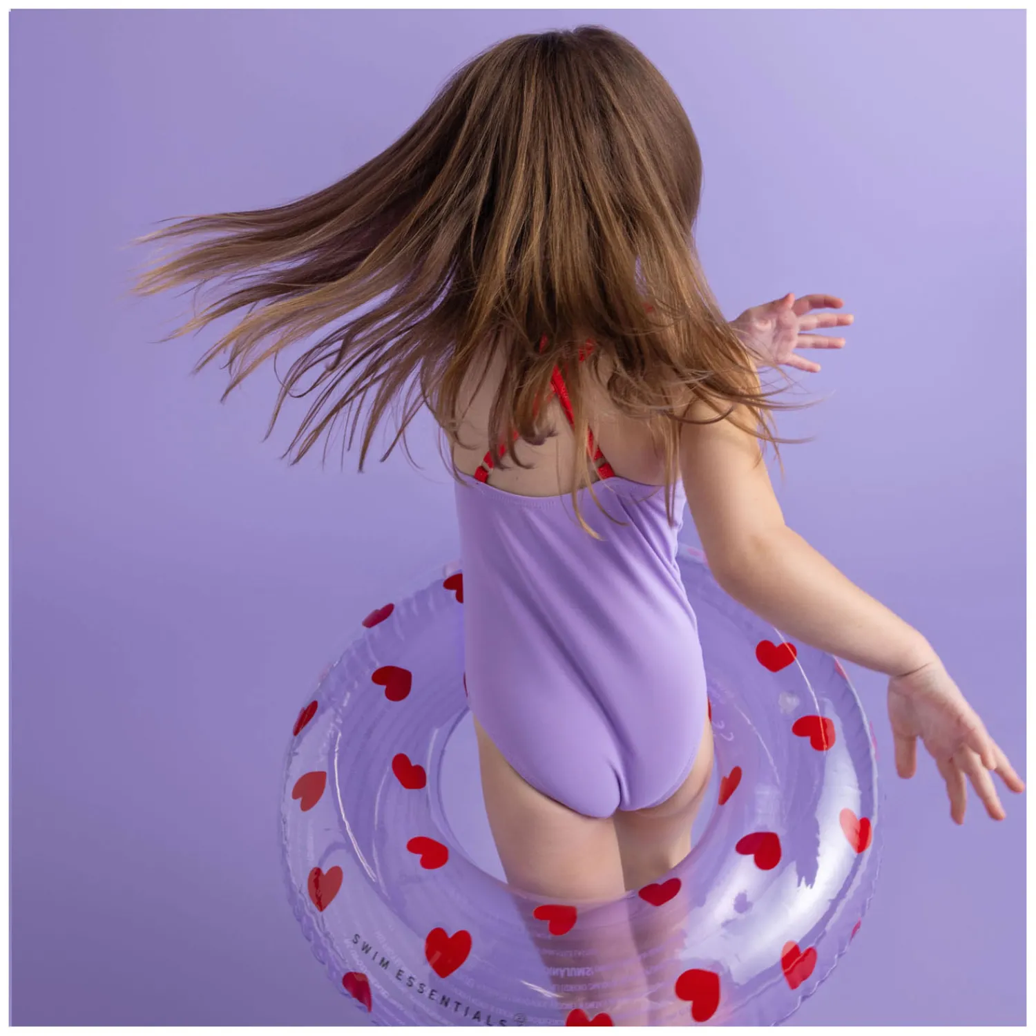 Zwemring Lila Hartjes, 55cm-Swim Essentials Clearance