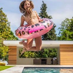 Swim Essentials Zwemring Panterprint Rose Goud, 90cm