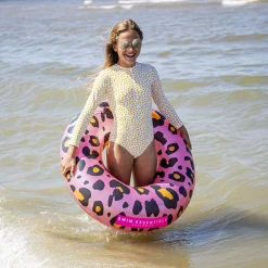 Swim Essentials Zwemring Panterprint Rose Goud, 90cm