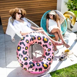 Swim Essentials Zwemring Panterprint Rose Goud, 90cm