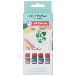 Art Creat.Glas & Porselein Dekkend 4x30ml Groen Goud>Talens New