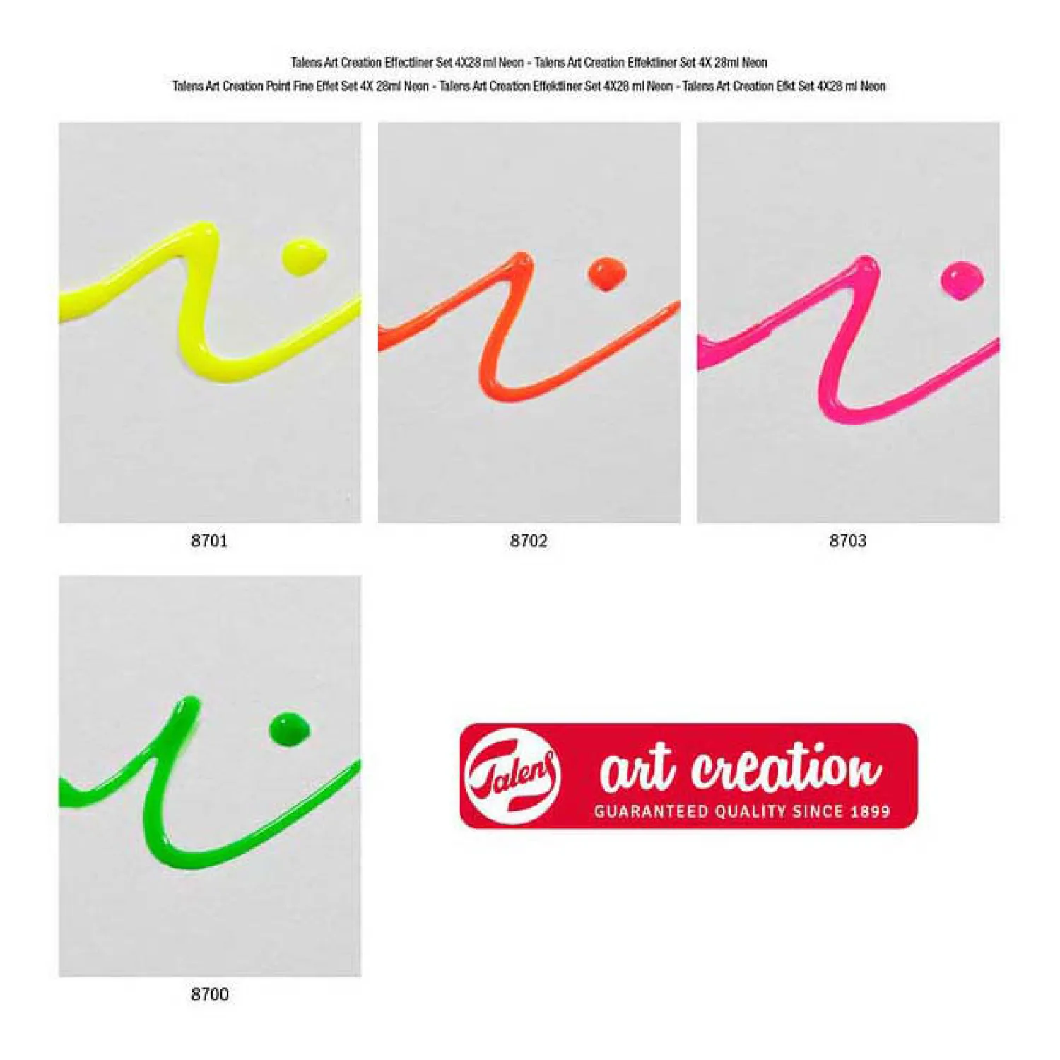 Art Creation Effektliner Set 4x28ml Neon-Talens Hot