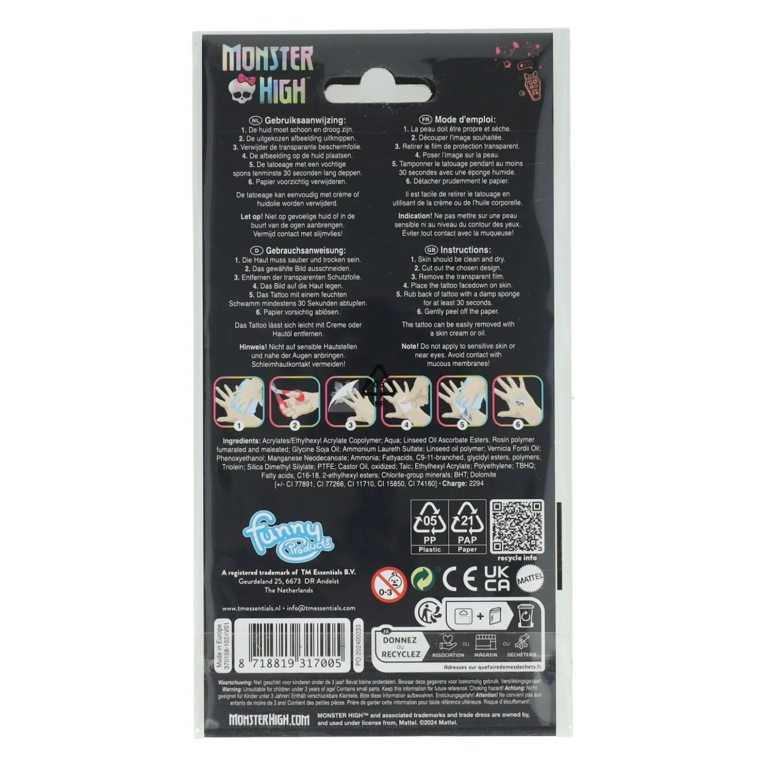 Tattoos Monster High, 12st.-Creative Craft Group Outlet