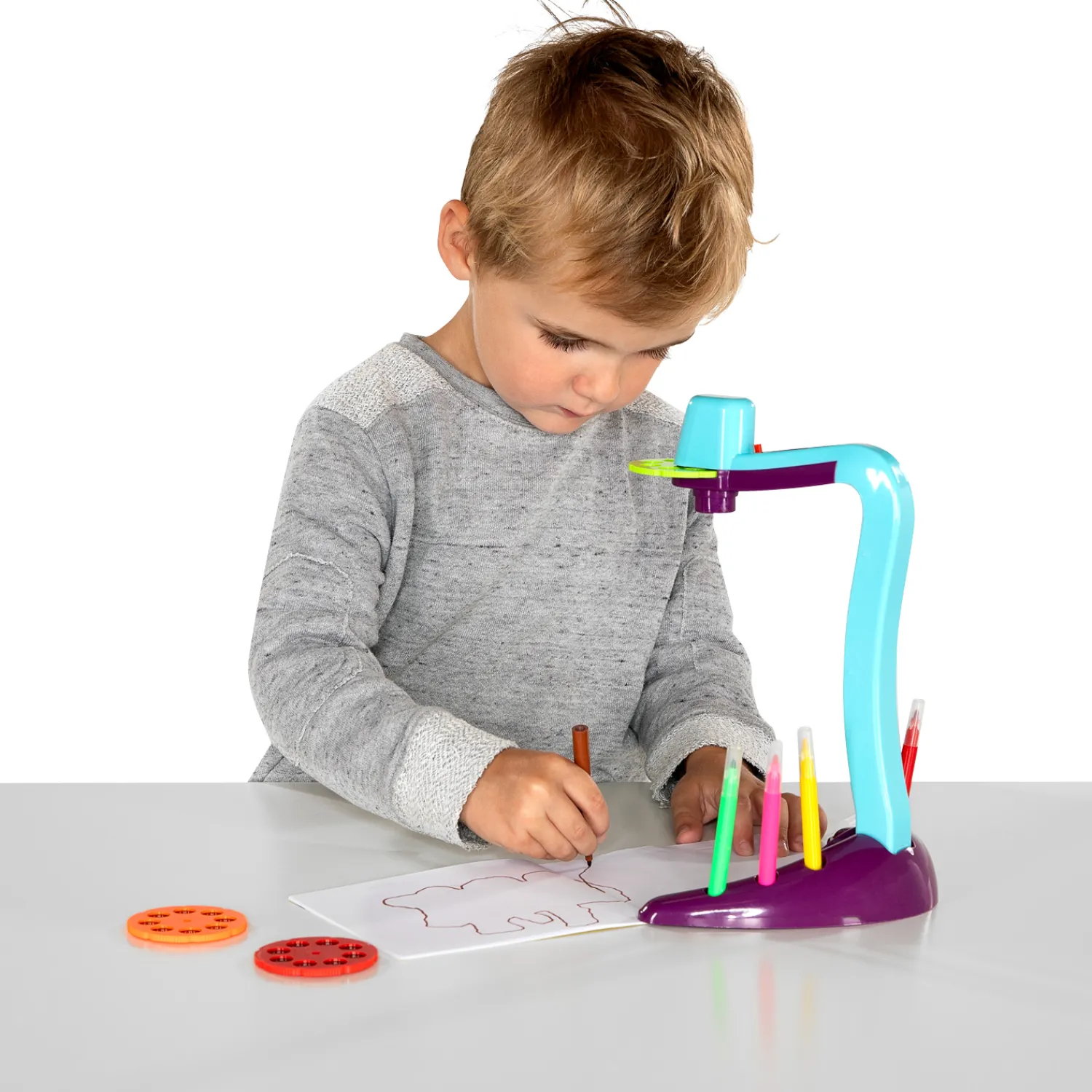 Teken Projector Blauw Paars, 11dlg.>