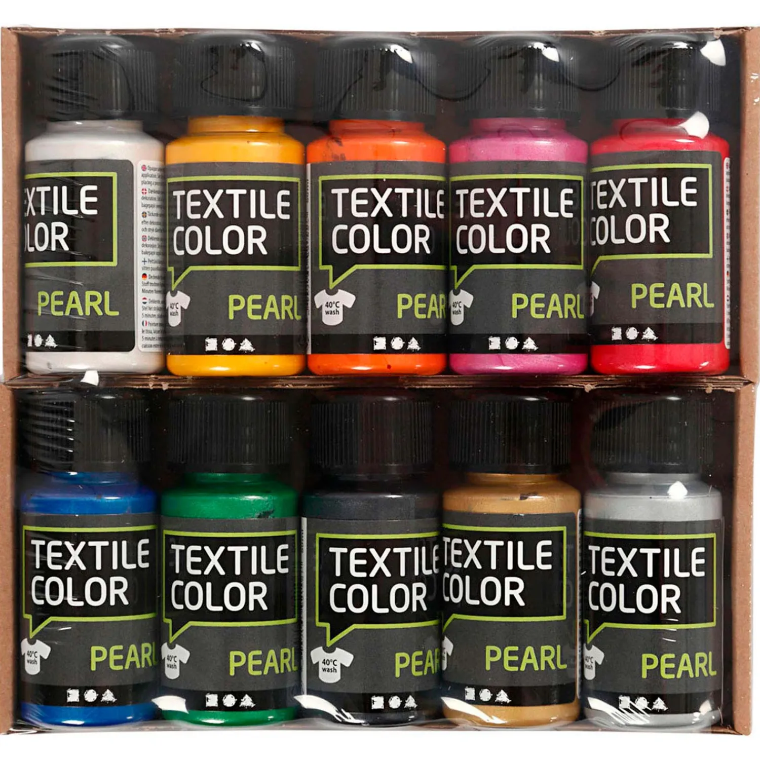 Textielverf Diverse Kleuren, 10x50ml.-Creativ Company New