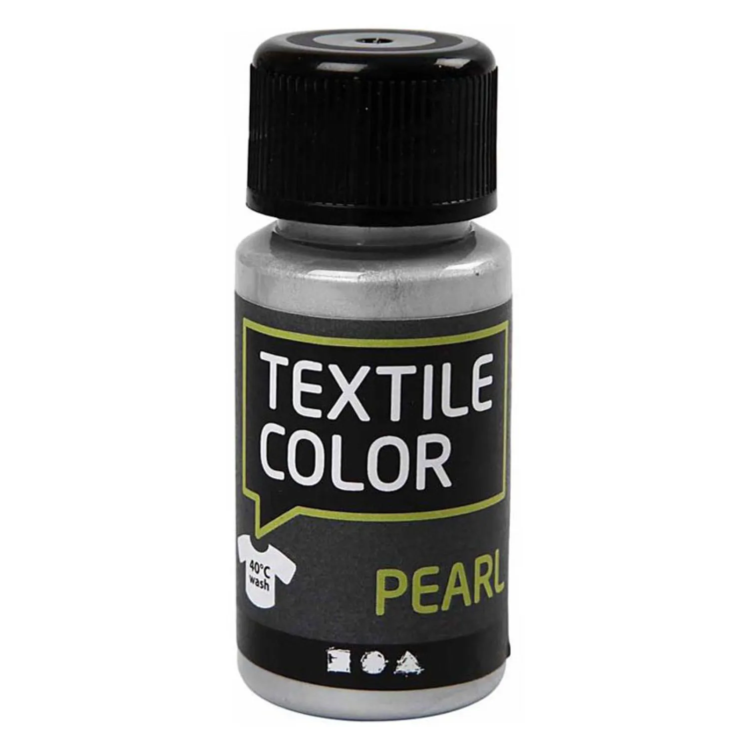Creativ Company Textile Color Dekkende Textielverf - Zilver Parelmoer, 50ml