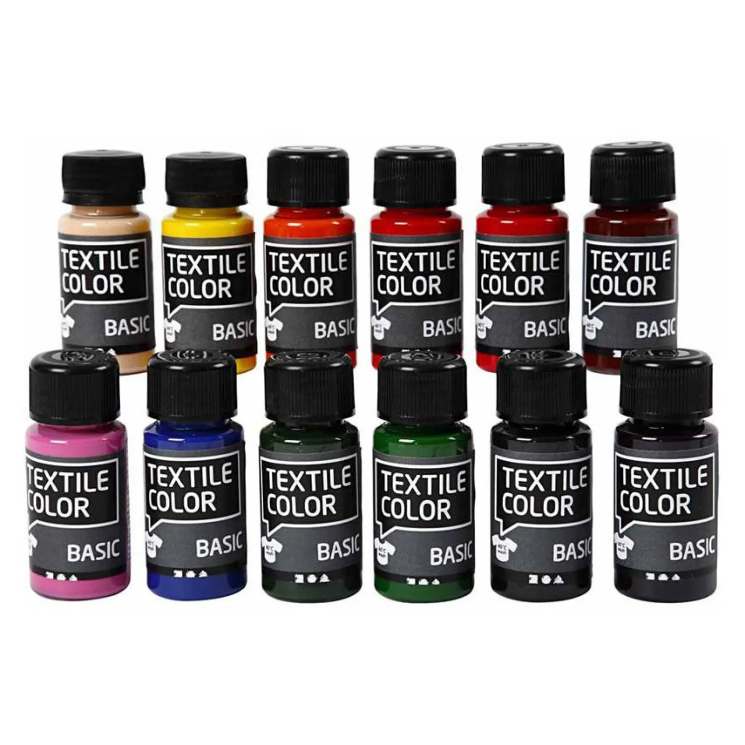 Creativ Company Textile Color Semi-dekkende Textielverf, 12x50ml