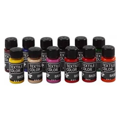 Creativ Company Textile Color Semi-dekkende Textielverf, 12x50ml