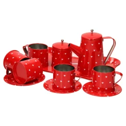 Tinnen Theeservies Rood Clearance