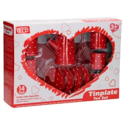 Tinnen Theeservies Rood Clearance