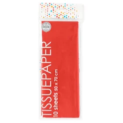 Tissuepapier 10 Vellen Rood, 50x70cm>Globos New