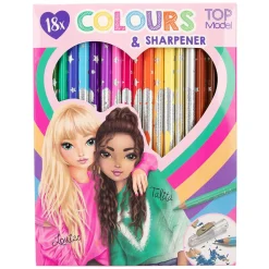Kleurpotloden met Puntenslijper, 18st-TOPModel Discount