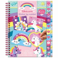 Stickerboek Stickeren op nummer Eenhoorn>Totum Outlet