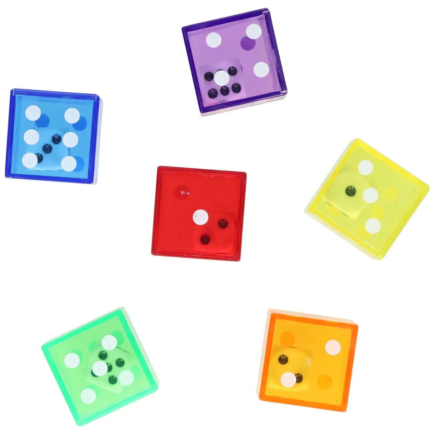 Transparante Dubbele Dobbelstenen 2in1 - 6st. Online