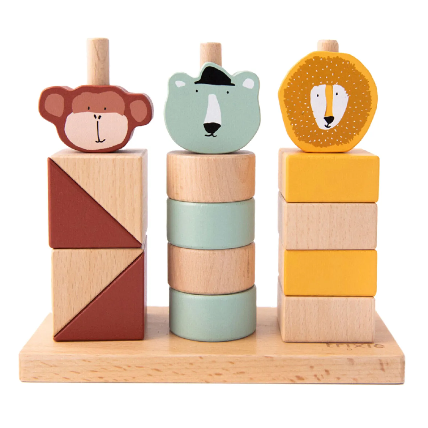Houten Dieren Stapelblokken, 15dlg.>Trixie New